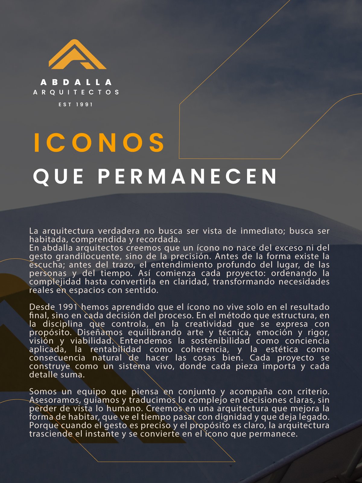Manifiesto Íconos que permanecen - Abdalla Arquitectos