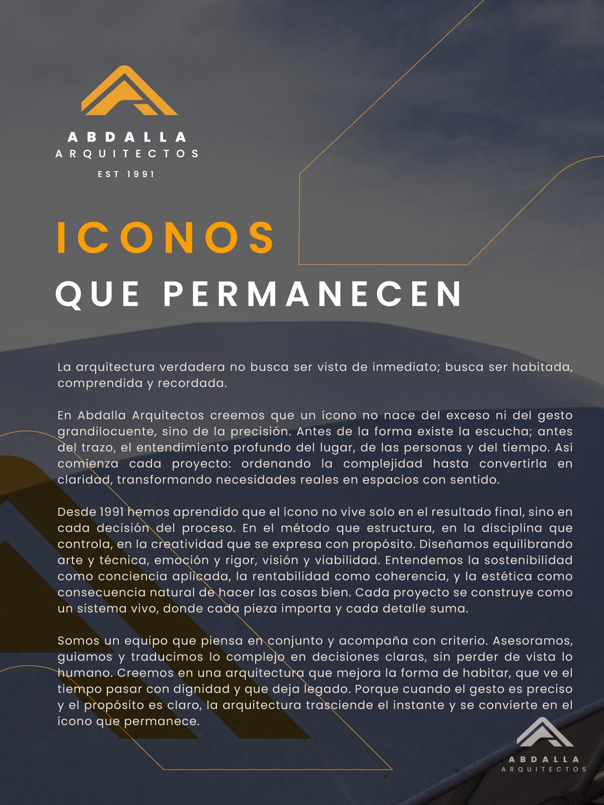Manifiesto Íconos que permanecen - Abdalla Arquitectos